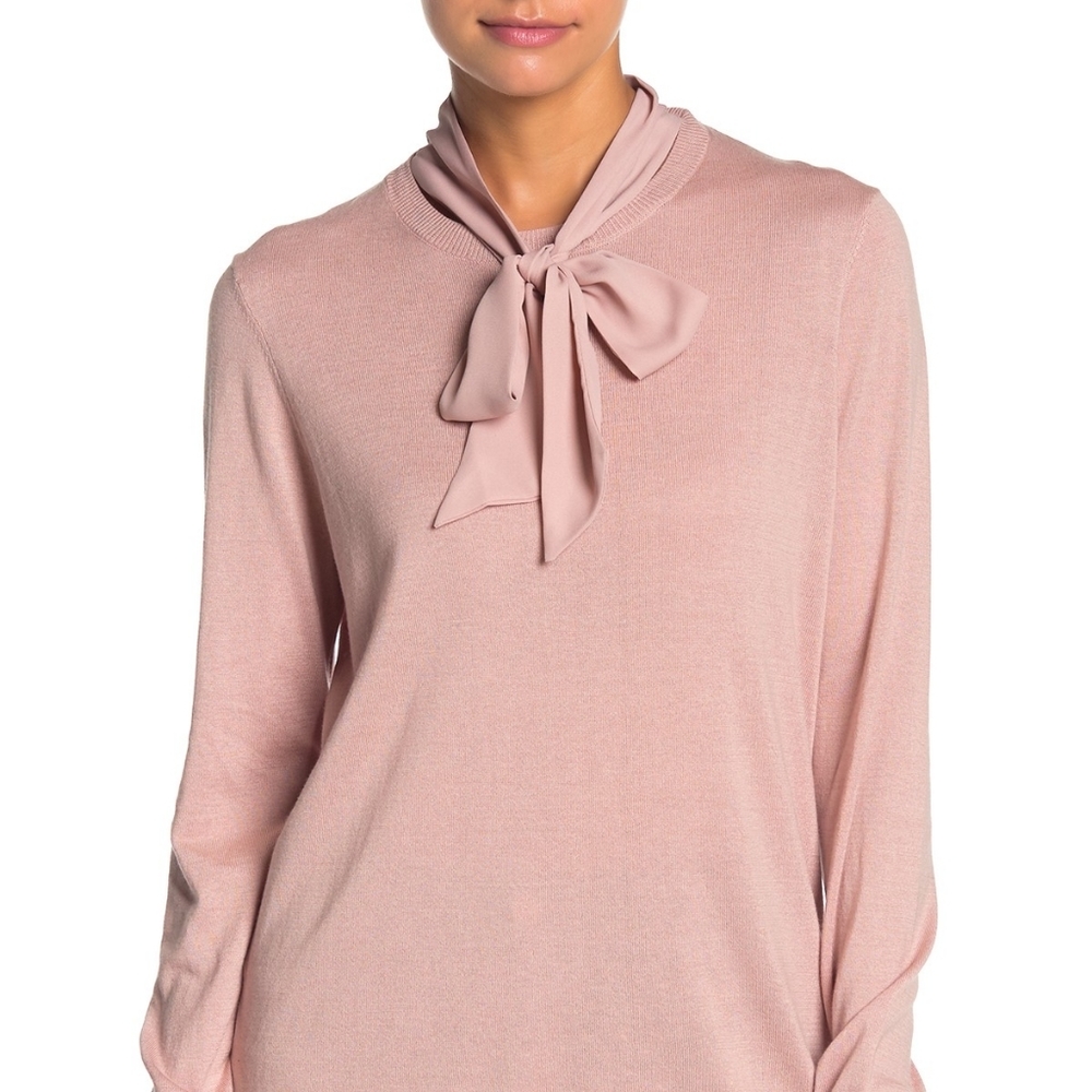 14TH & UNION Tie Scarf Knit Pullover